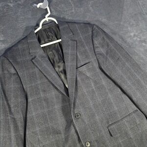 Andrew Fezza‎ Plaid Blazer Modern Fit Two Button Sport Coat Jacket 44R